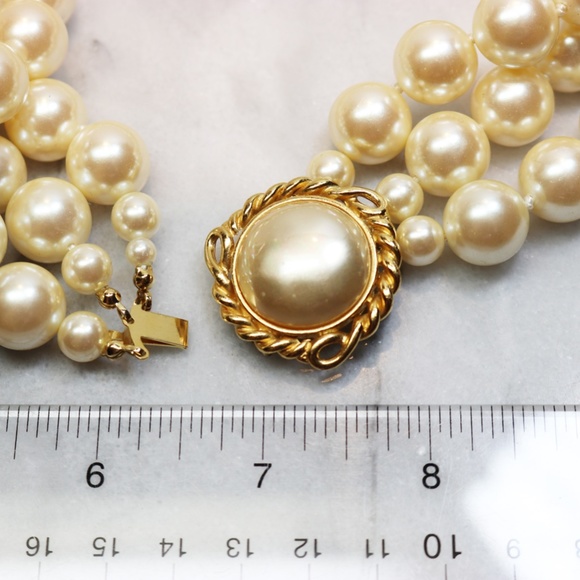 Carolee Three Strand Simulated Pearl Necklace - Picture 8 of 16